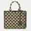 Prada Symbole Small Beige/Black Embroidered Canvas Tote