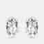 3 cts Oval Lab Grown Diamonds 18k White Gold Earrings