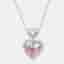 9 cts Heart, Round Lab Grown Diamonds 18k White Gold Necklace