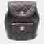 Chanel Matelasse Black Lambskin Leather Backpack Bag