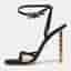 Gianvito Rossi Wonder Size 40 Black Suede Ankle Strap Sandals