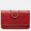 Chanel Wallet on Chain Red Embossed Lambskin Leather Shoulder Bag