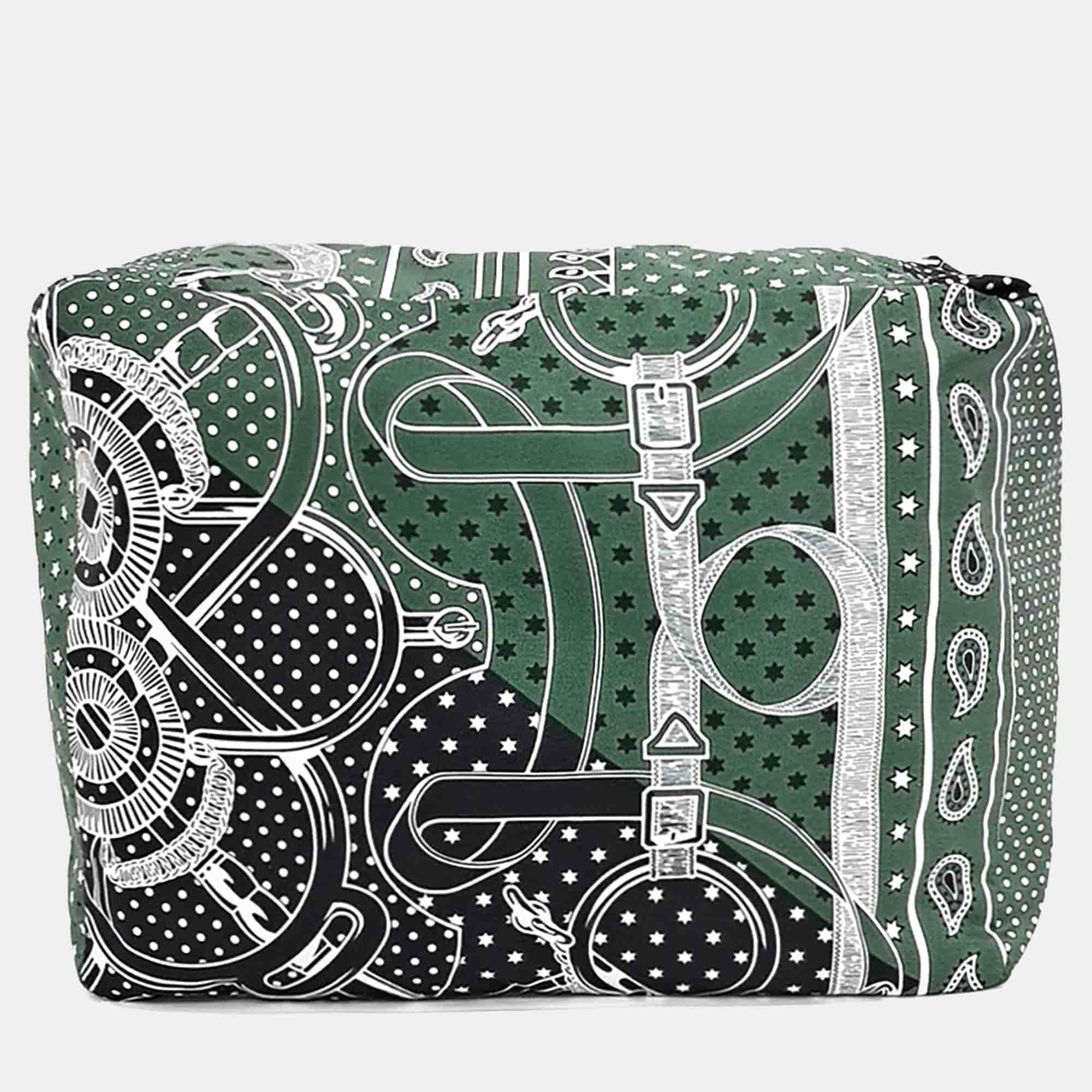 Hermes Multicolor Silk Travel Cube Pouch PM