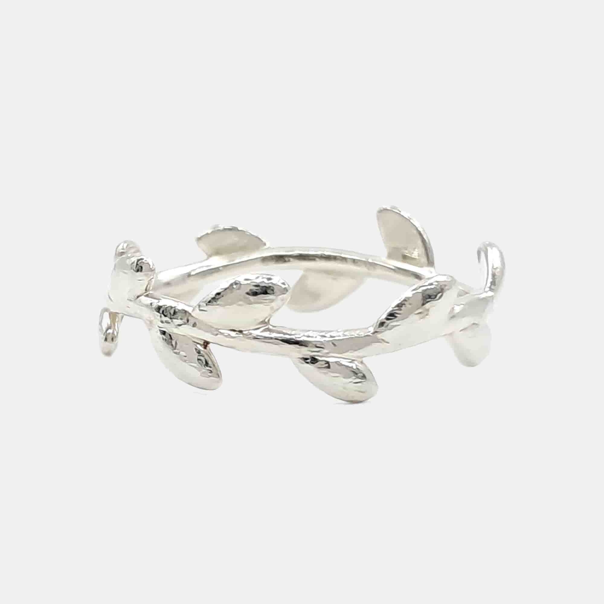Tiffany & Co. Silver Olive Leaf Ring US 7.5