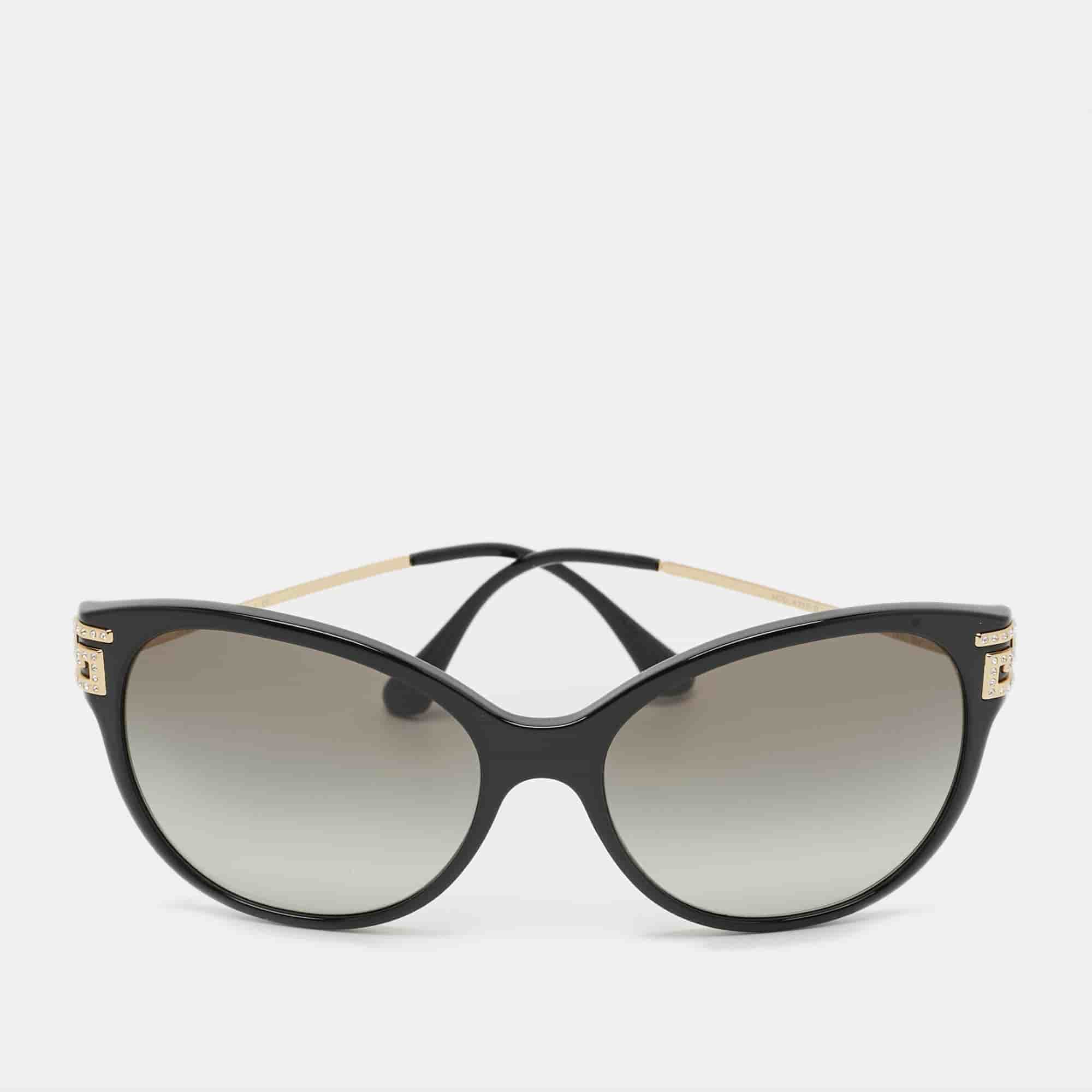 Versace Black MOD 4316 B Crystal Cat Eye Sunglasses