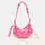 Balenciaga Le Cagole XS Neon Pink Leather Shoulder Bag