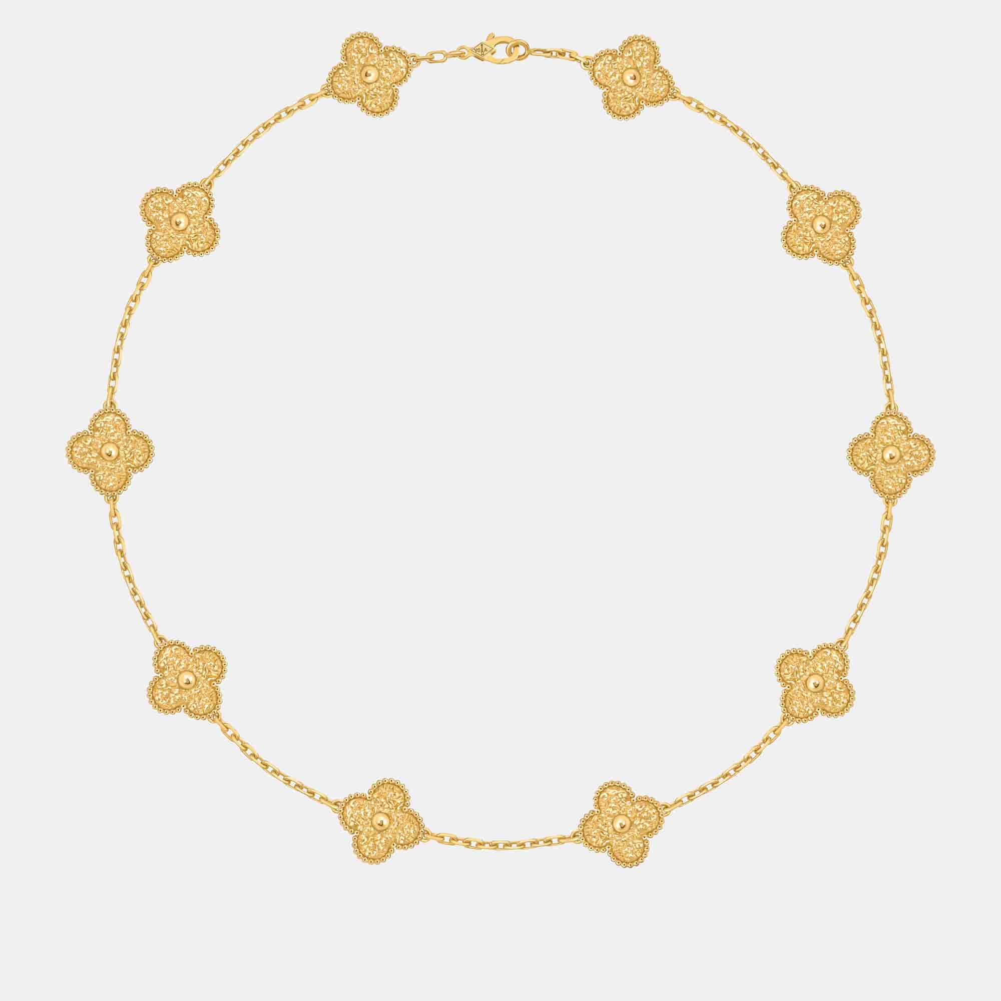 Van Cleef & Arpels Vintage Alhambra 10 motifs 18k Yellow Gold Necklace