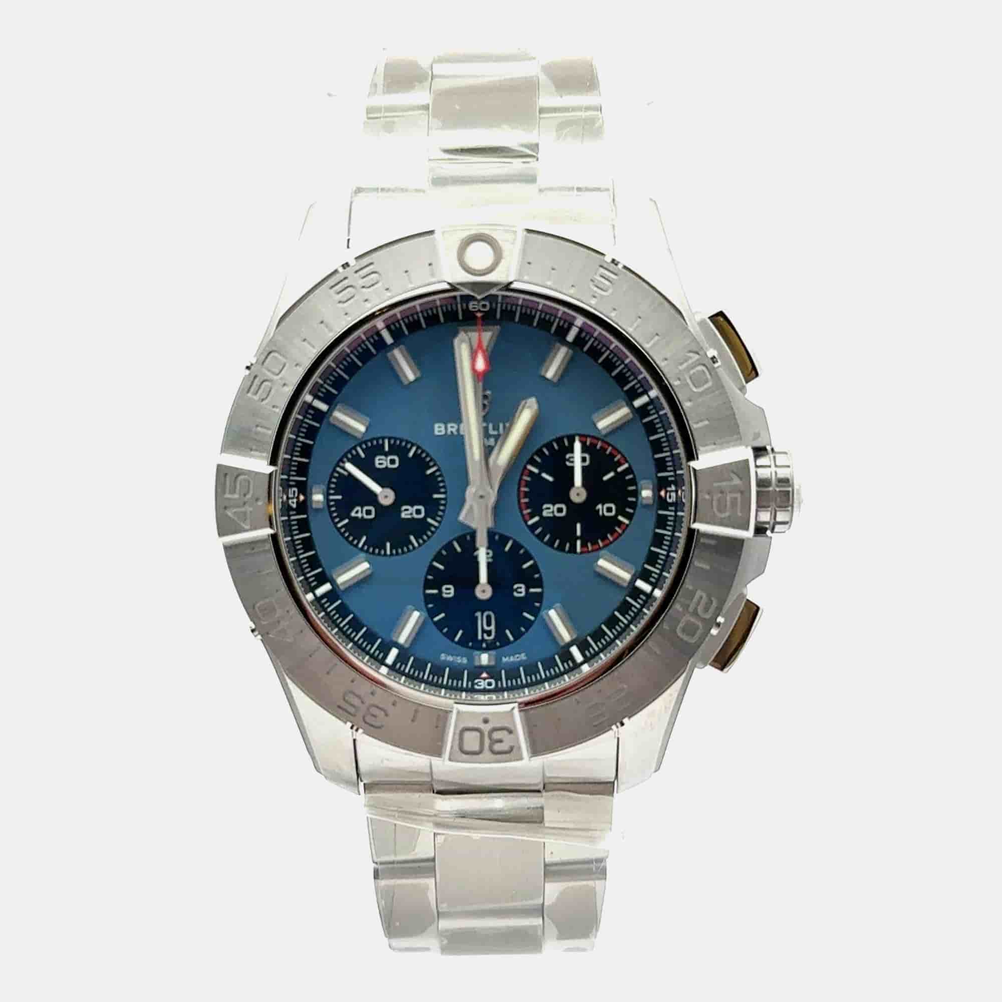 Breitling Avenger B01 Chronograph 44 AB0147101C1A1 Automatic Blue Stainless Steel Men's Wristwatch 44mm