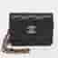 Chanel CC Black Quilted Caviar Leather Wallet On Chain