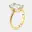 4 cts Emerald Cut Lab Grown Diamonds 18k Yellow Gold Ring Size 53