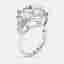 12.5 cts Heart, Trillion Lab Grown Diamonds 18k White Gold Ring Size 53