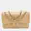 Chanel Classic Double Flap Jumbo Beige Quilted Caviar Leather Shoulder Bag