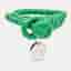 Bottega Veneta Intrecciato Green Double Knot Leather SIlver Tone Bracelet