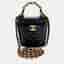 Chanel Black Patent Leather Patent Cosmetic Case Top Handle Crossbody Bag