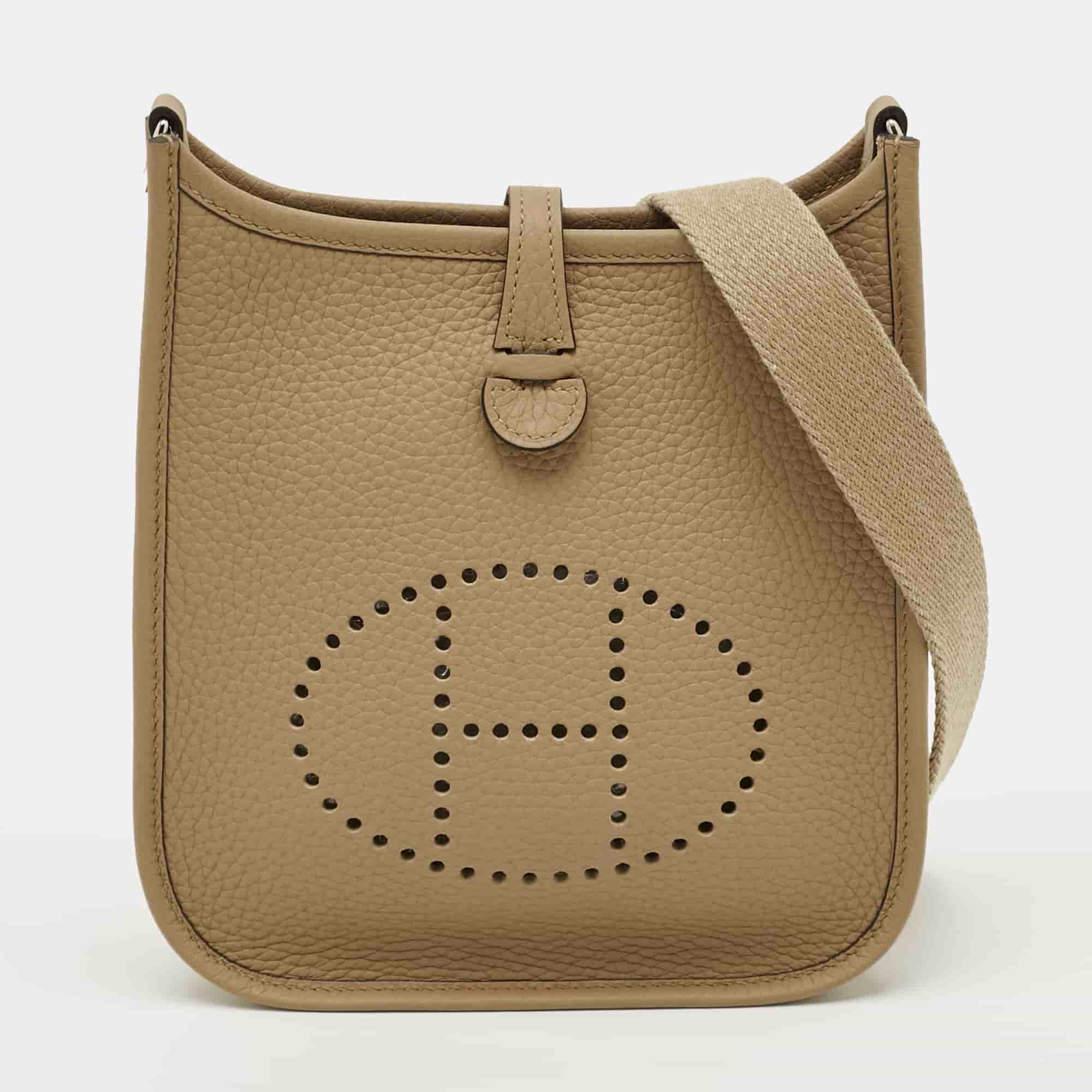 Herm&egrave;s Evelyne TPM Trench Taurillon Clemence Leather Crossbody Bag