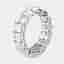 7 cts Emerald, Oval Lab Grown Diamonds 18k White Gold Ring Size 52