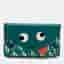 Anya Hindmarch Zany Green Coated Canvas and Leather Envelope Card Case