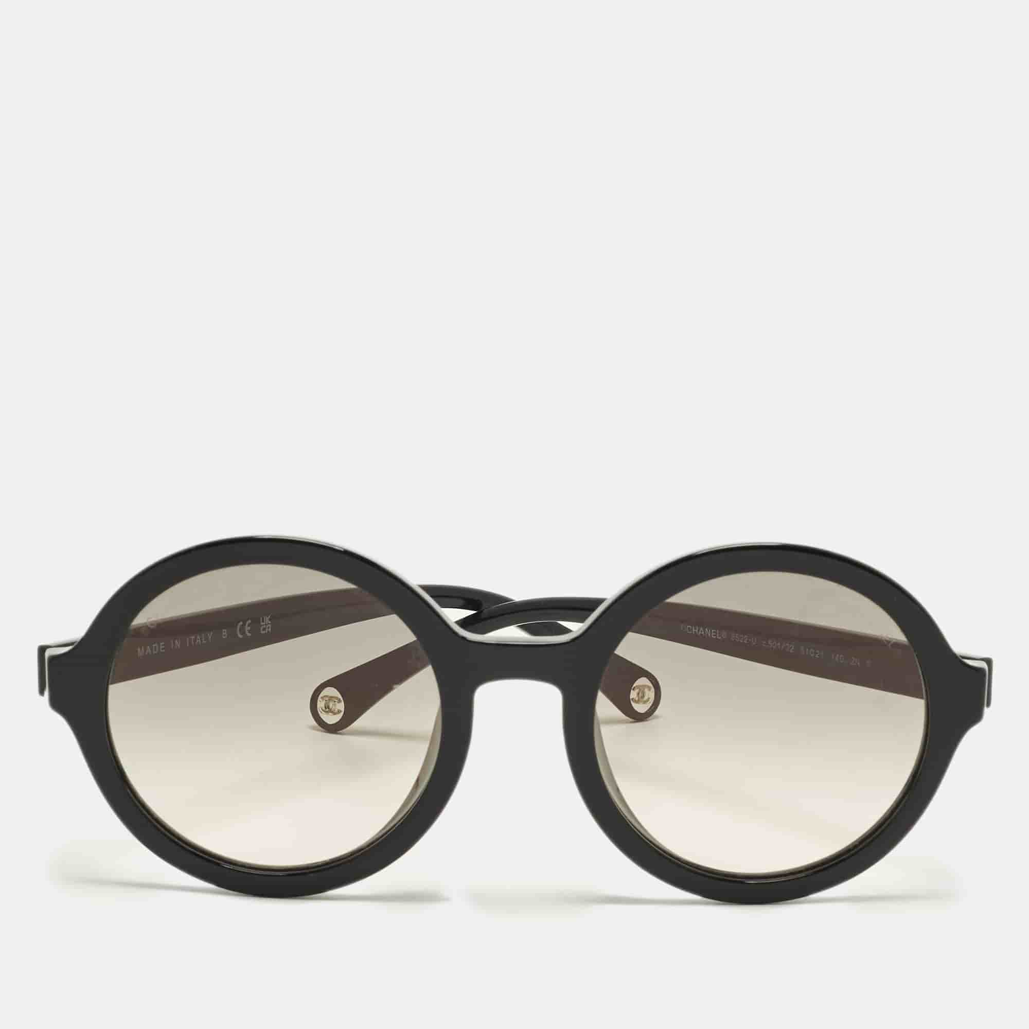 Chanel Black/Grey Gradient 5522 U Frame Round Sunglasses