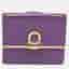 Salvatore Ferragamo Gancini Flap Purple Leather French Wallet
