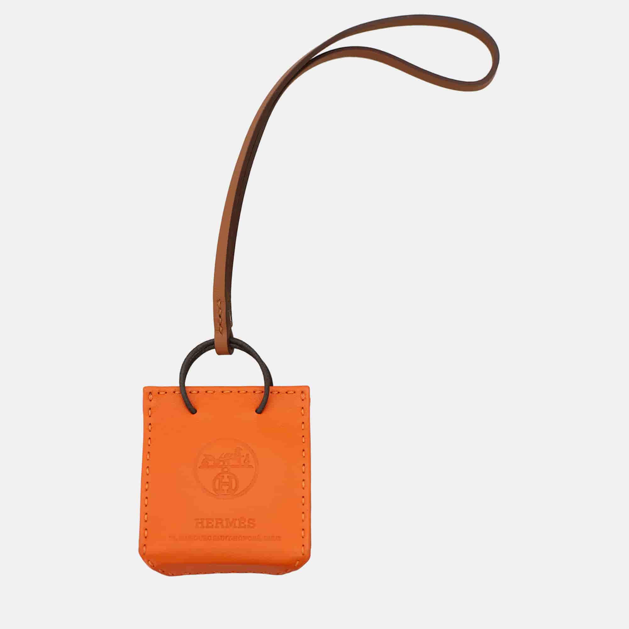 Hermes Leather Shopping Bag Charm