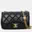 Chanel Leather Black Quilted Heart Crush Mini Flap Bag