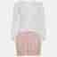 Chloe Kids White/Pink Cotton Knit Long Sleeve Dress 12 Yrs