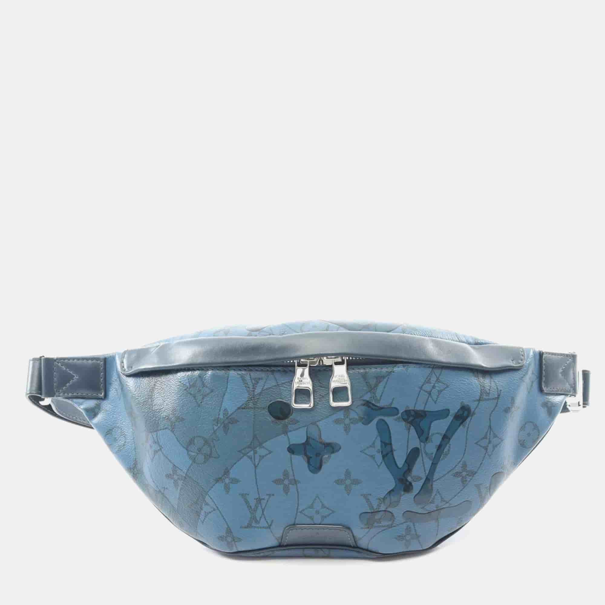 Louis Vuitton Discovery Bum Bag Waist Body Pvc-Coated Canvas And Leather Monogram Aqua Garden Blue