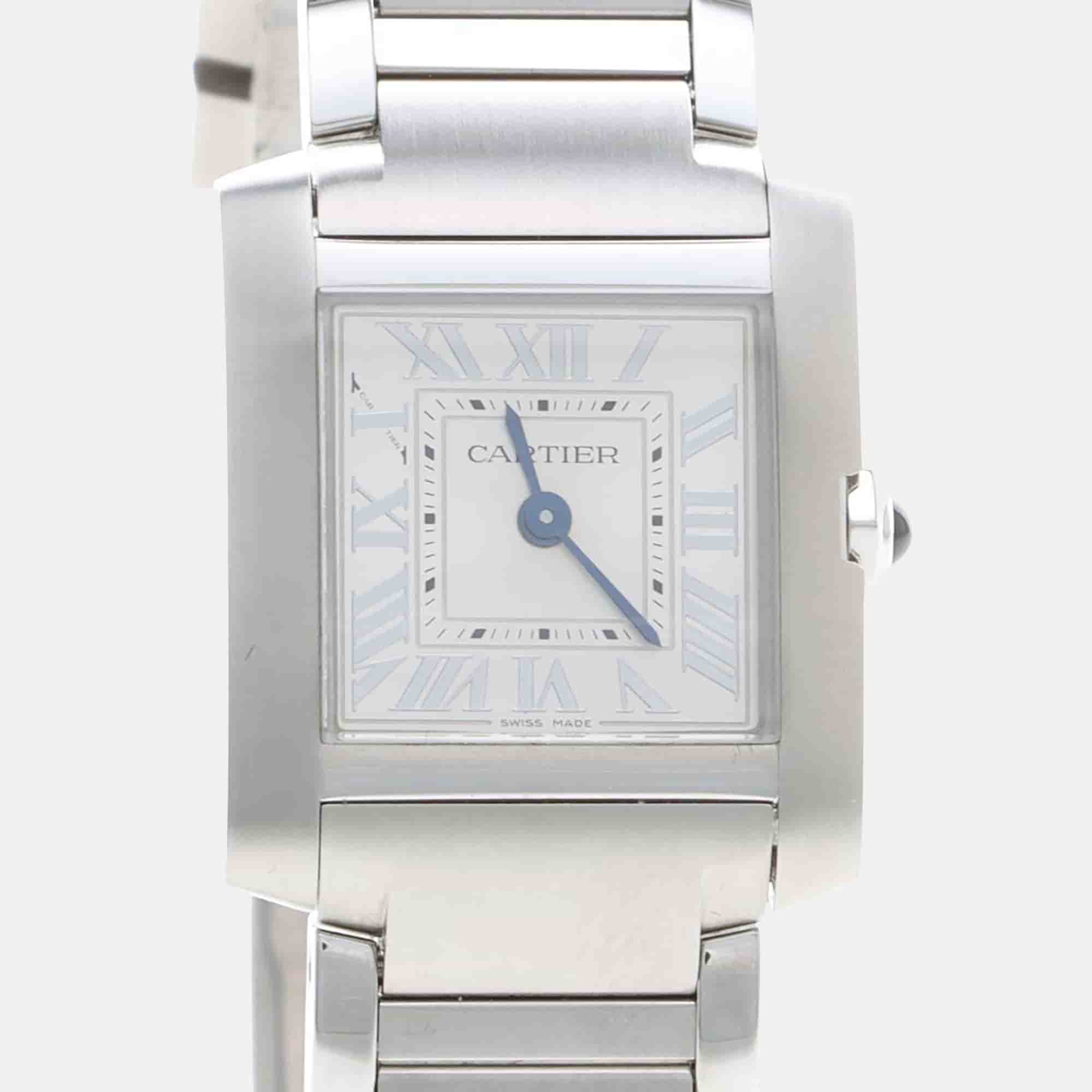Cartier Tank Francaise WSTA0065 Quartz Silver Stainless Steel Women's Wristwatch 26mm