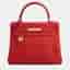 Hermes Vermillion Togo Retourne Kelly 28 Top Handle Bag