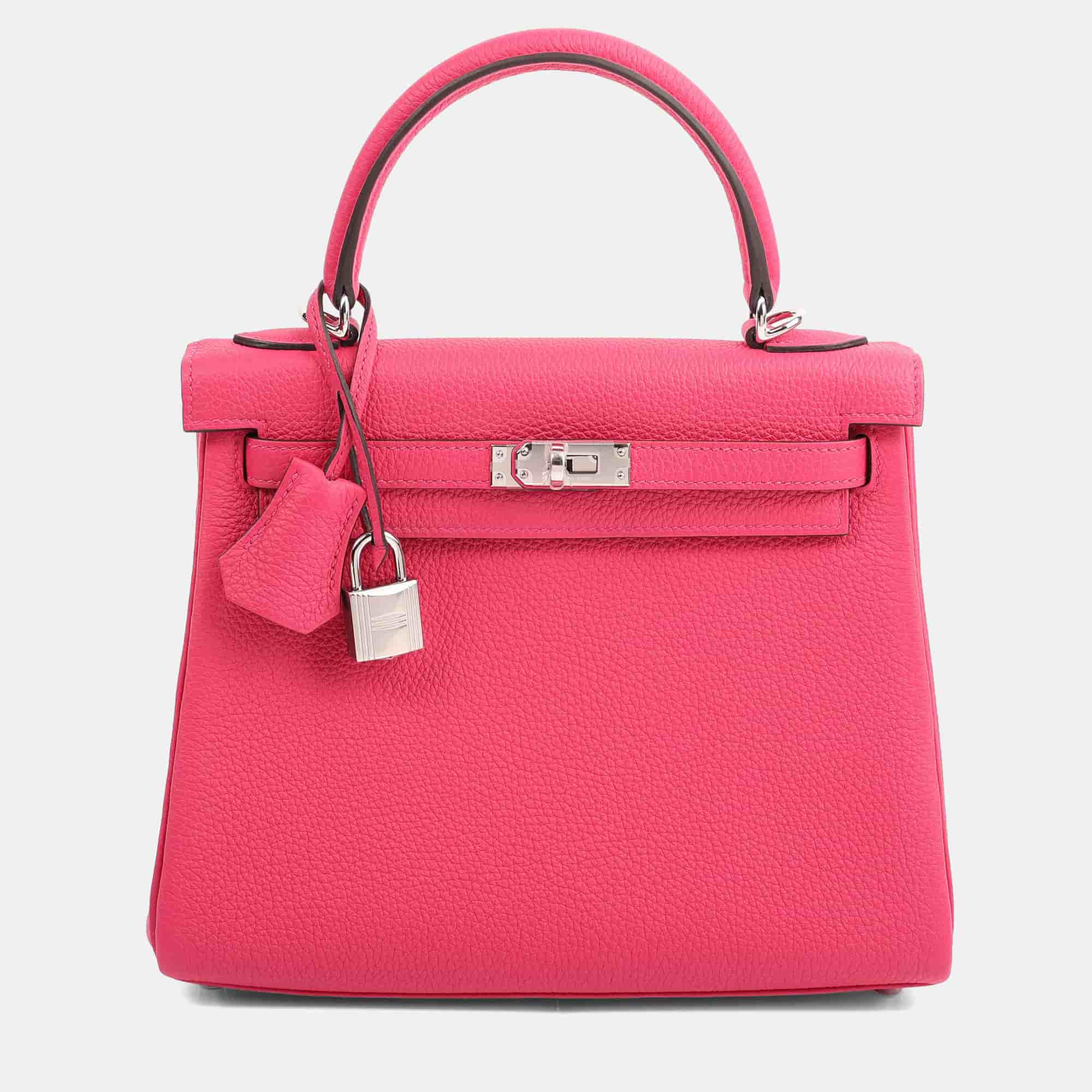 Hermes Rose Mexico Togo Kelly 25 PHW