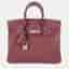 Hermes Rouge H Epsom Birkin 25 Tote Bag