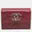 Chanel 19 Red Quilted Leather Compact Wallet