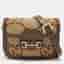 Gucci Horsebit 1955 Mini Beige/Brown Jumbo GG Canvas and Leather Shoulder Bag