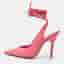 The Attico Venus Size 38.5 Pink Leather Ankle Wrap Pumps