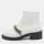 Givenchy Laura Size 37.5 White Leather Chain Link Ankle Length Boots