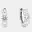 2.00 cts Round Lab Grown Diamonds 14K White Gold Front Facing Huggies