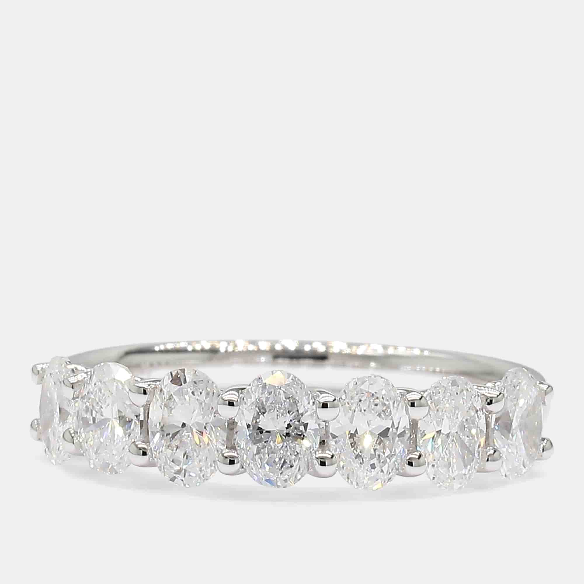 1.00 cts Round Lab Grown Diamonds 14K White Gold  Stone Wedding Band EU 54.5