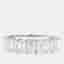 2.01 cts Emerald Lab Grown Diamonds 14K White Gold 7 Stone Wedding Band EU 54.5