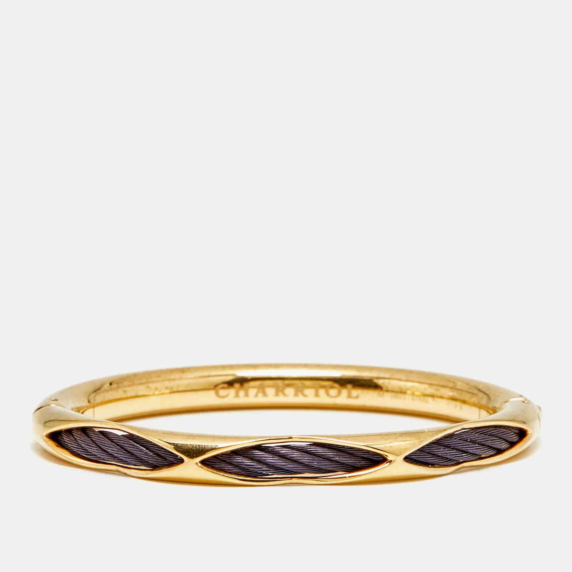 Charriol Celtic Dream Purple PVD Coated Steel Gold Tone Bracelet M