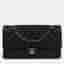 Chanel Black Calfskin Medium Classic Double Flap Shoulder Bag