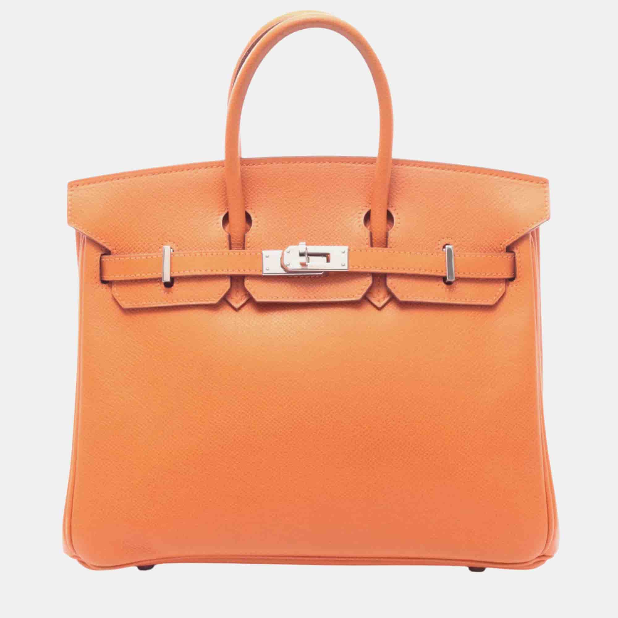 Hermes Orange Epsom Birkin Retourne 25