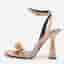 Versace Medusa Chain Size 39.5 Beige Satin Ankle Strap Sandals