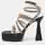 Mach & Mach Sydney Crystal Embellished Size 41 Black Satin Platform Sandals