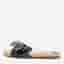 Miu Miu Size 38.5 Navy Blue Patent Leather Bow Espadrille Flat Slide