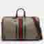 Gucci Savoy Beige/Brown GG Supreme Canvas and Leather Duffel Bag