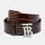 Burberry TB Logo 80CM Belt Brown Crocodile Embossed Leather