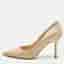 Jimmy Choo Agnes Size 36 Beige Python Embossed Leather Pumps