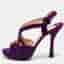Prada Size 40 Purple Suede Platform Ankle Strap Sandals