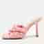 Bottega Veneta Stretch Size 36 Pink Woven Straw Slide Sandals