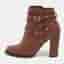 Valentino Rockstud Size 38.5 Brown Leather Ankle Length Boots
